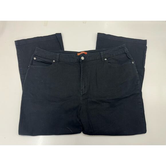 Liz & Me Signature Womens Jeans Plus Size 4 Petite Black Denim - Picture 1 of 11
